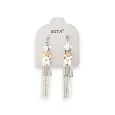 Silver and gold-tone metal bohemian chic drop earrings by Ikita brand