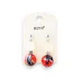 Silver-tone metal earrings with single stone by Ikita