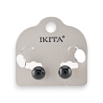 Silbermetall Ohrringe schwarze Perle Design Marke Ikita