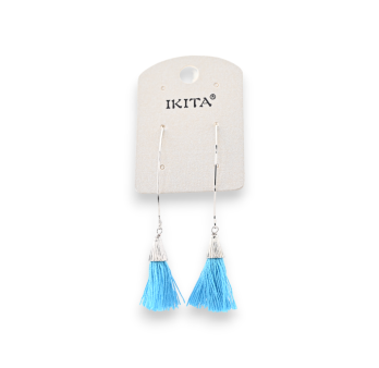 Silver metal earrings bohemian spirit turquoise brand Ikita