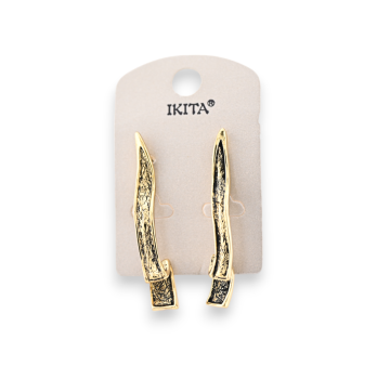 Boucles d'oreilles Ikita design original doré vieilli