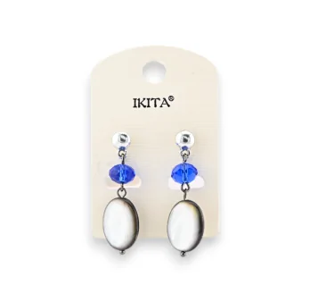 Ikita silver blue pearl earrings