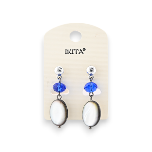 Ikita silver earrings with blue pearls