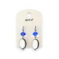 Aretes Ikita de perlas azules plateadas