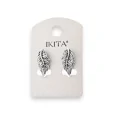 Antique silver feather earrings by Ikita