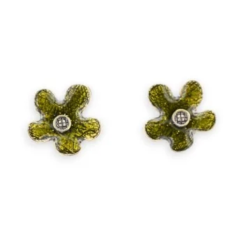 Pendientes flor caqui vintage