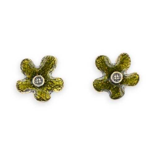 Vintage khaki flower earrings