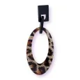 Large Leopard and Black Earrings