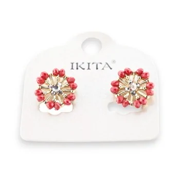 Pendientes flor vintage Ikita Burdeos