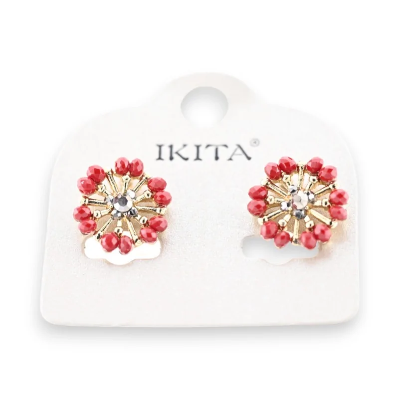 Pendientes flor vintage Ikita Burdeos