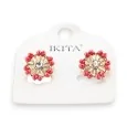 Vintage flower earrings Ikita Bordeaux