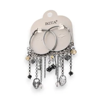 Ikita charm hoop earrings