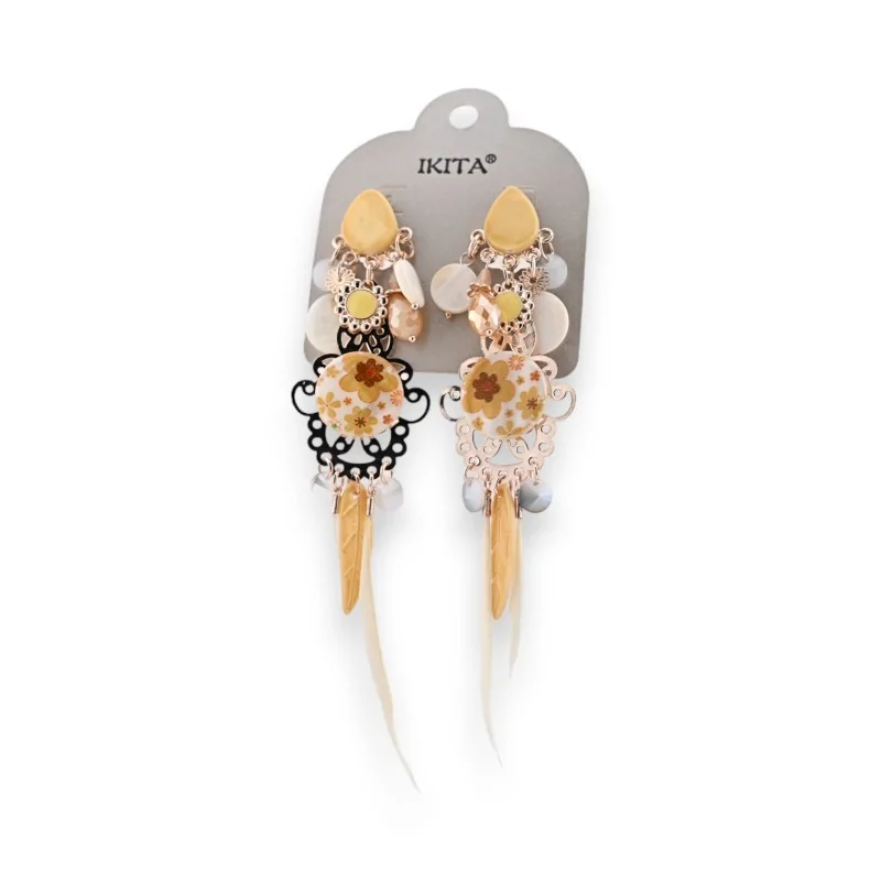 Chic bohemian golden earrings by Ikita