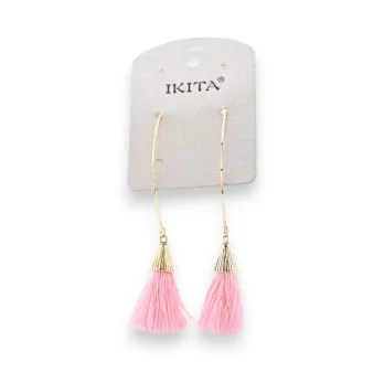 Bohemian Pink Tassel Earrings by Ikita