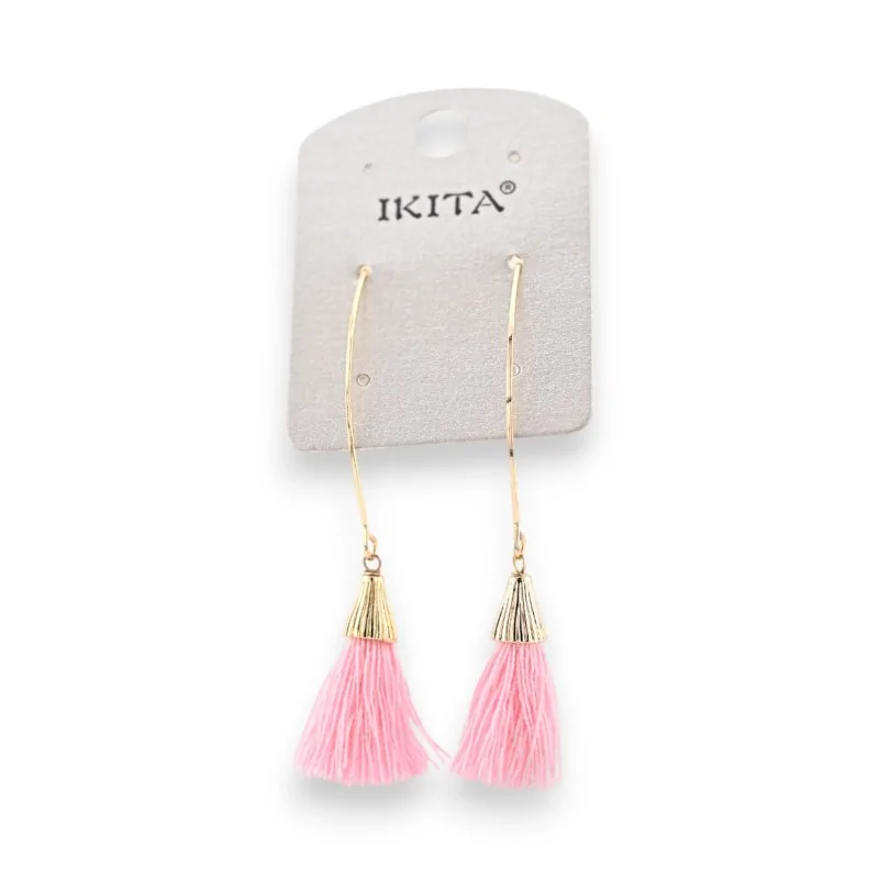 Bohemian Pink Tassel Earrings by Ikita