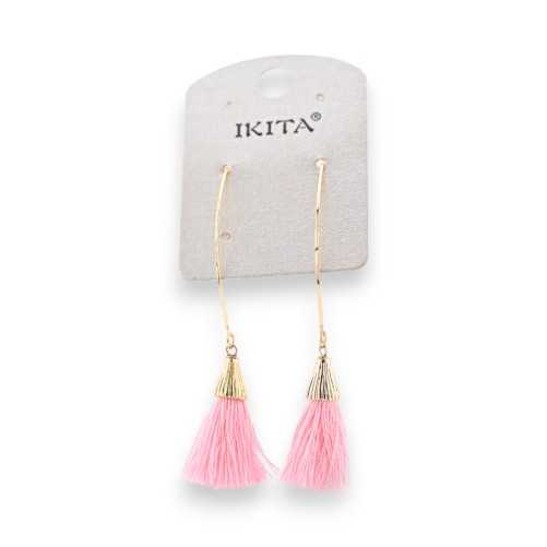 Ikita Bohemian pink tassel earrings
