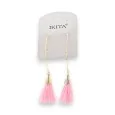 Bohemian Pink Tassel Earrings by Ikita