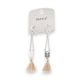 Bohemian tassel earrings in taupe by Ikita