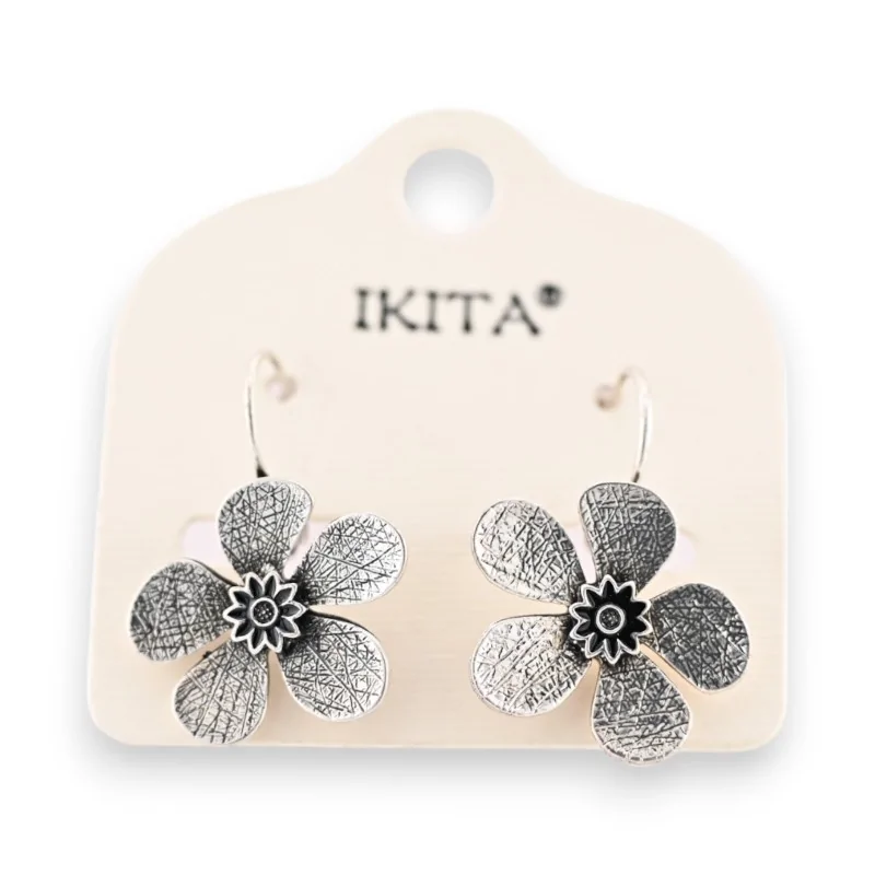 Antique silver flower earrings by Ikita