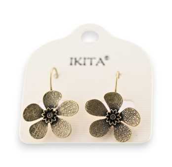 Vintage Flower Earrings in Aged Gold by Ikita