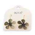 Vintage Blumen-Ohrringe in antik-goldenem Finish von Ikita