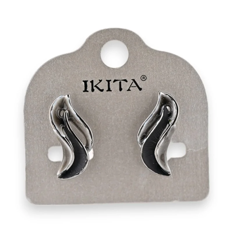 Pendientes Ikita espiral plateada