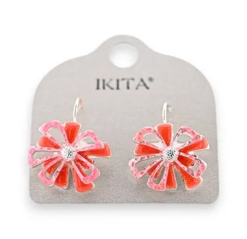 Orange flower earrings by Ikita