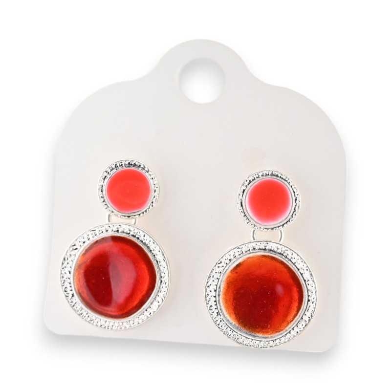 Silver-orange earrings