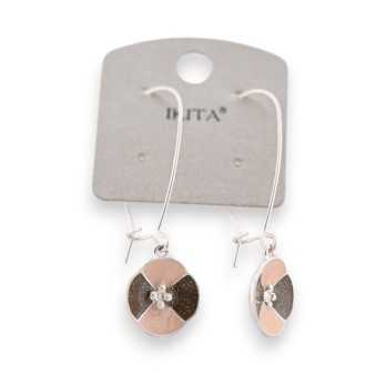 Ikita beige and black flower earrings