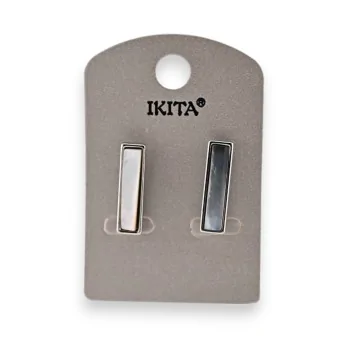 Rectangular mother-of-pearl earrings by Ikita