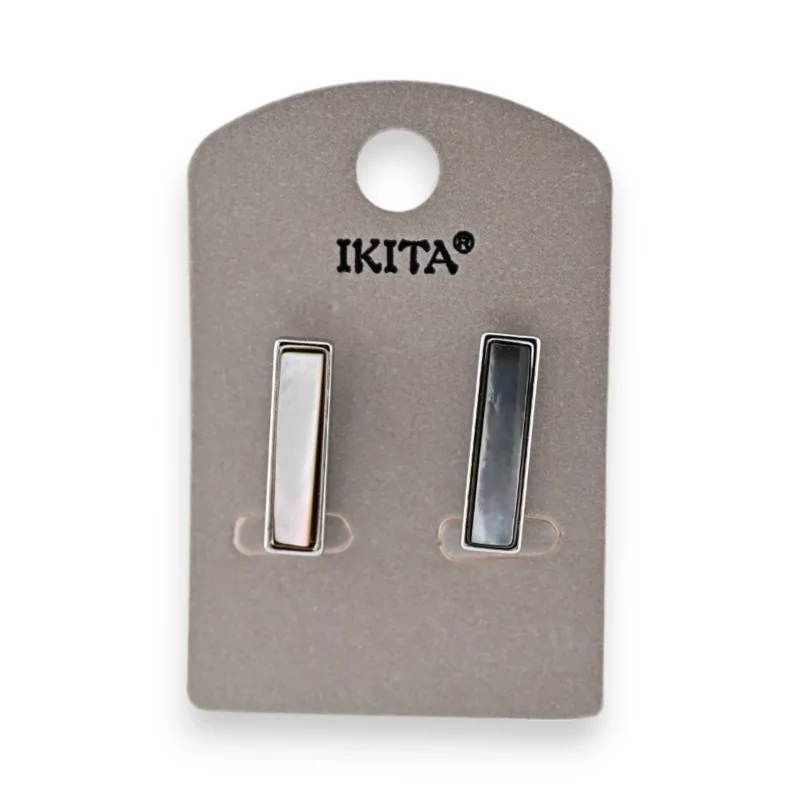 Rectangular mother-of-pearl earrings by Ikita