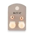 Golden earrings with beige pearls by Ikita