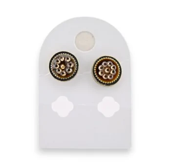 Pendientes vintage dorados y marrones