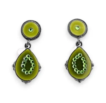 Khaki dangling earrings