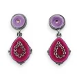 Two-tone drop earrings