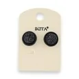 Round Ikita earrings with black textured effect