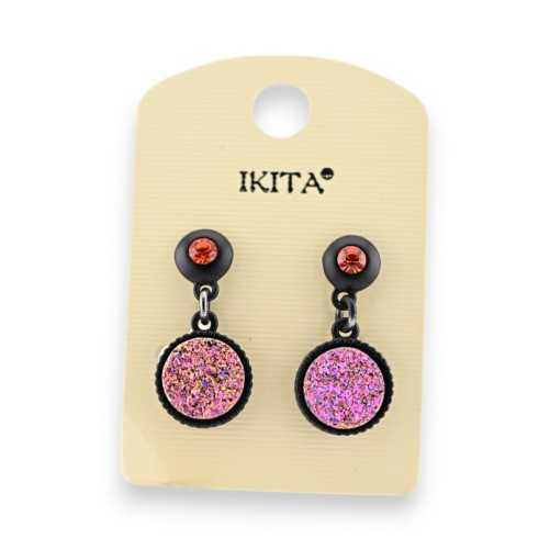 Ohrringe mit Rosé-Orange Kröpfeleffekt von Ikita