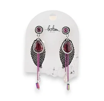 Bohemian Silver Garnet Earrings by Bohm