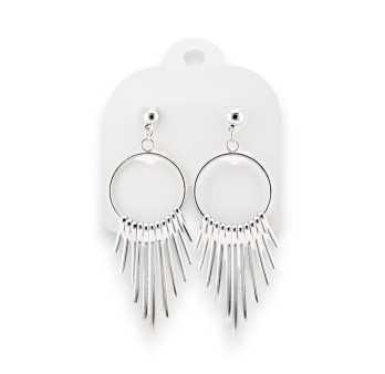 Silver-plated drop earrings