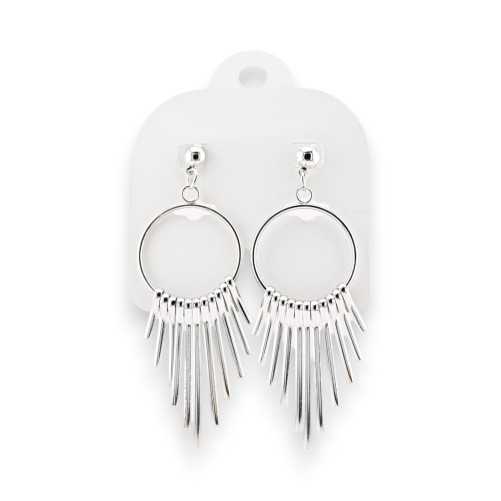 Silver-plated drop earrings