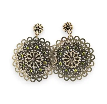 Vintage antique gold khaki earrings