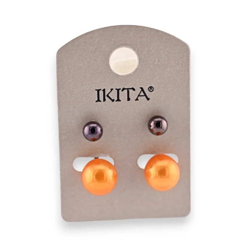 Pendientes originales con bola naranja Ikita