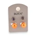 Pendientes originales con bola naranja Ikita