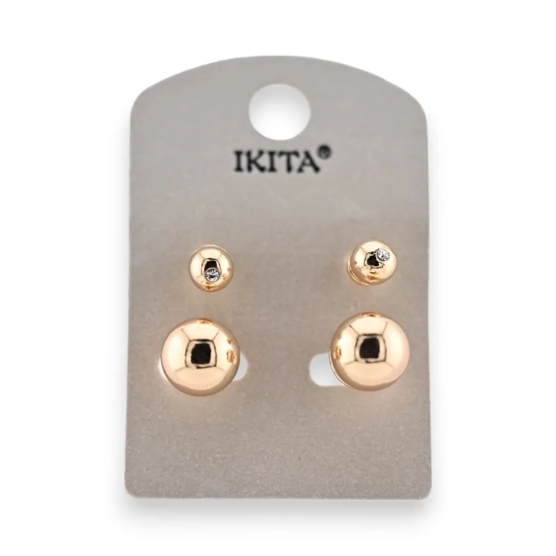 Golden ball earrings by Ikita