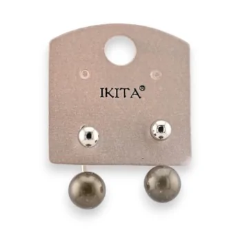 Gray pearl earrings by Ikita