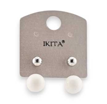 Silver ball earrings by Ikita