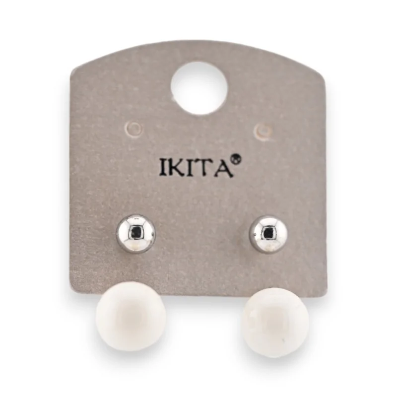 White pearl earrings by Ikita