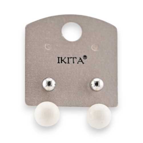 Silver ball earrings by Ikita