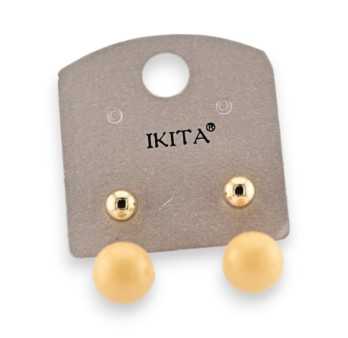 Boucles d'oreilles perles vanille dorées de chez Ikita