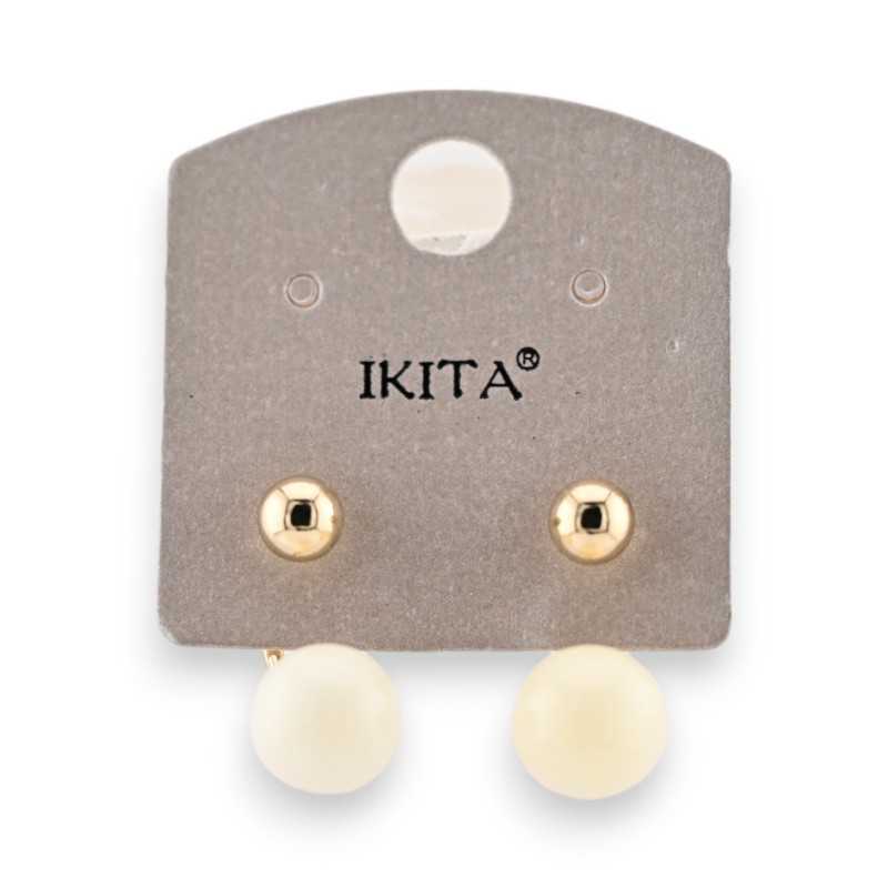 Boucles d'oreilles perle dorée Ikita